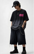 No luck black ombré wash boxy fit tshirt (unisex)
