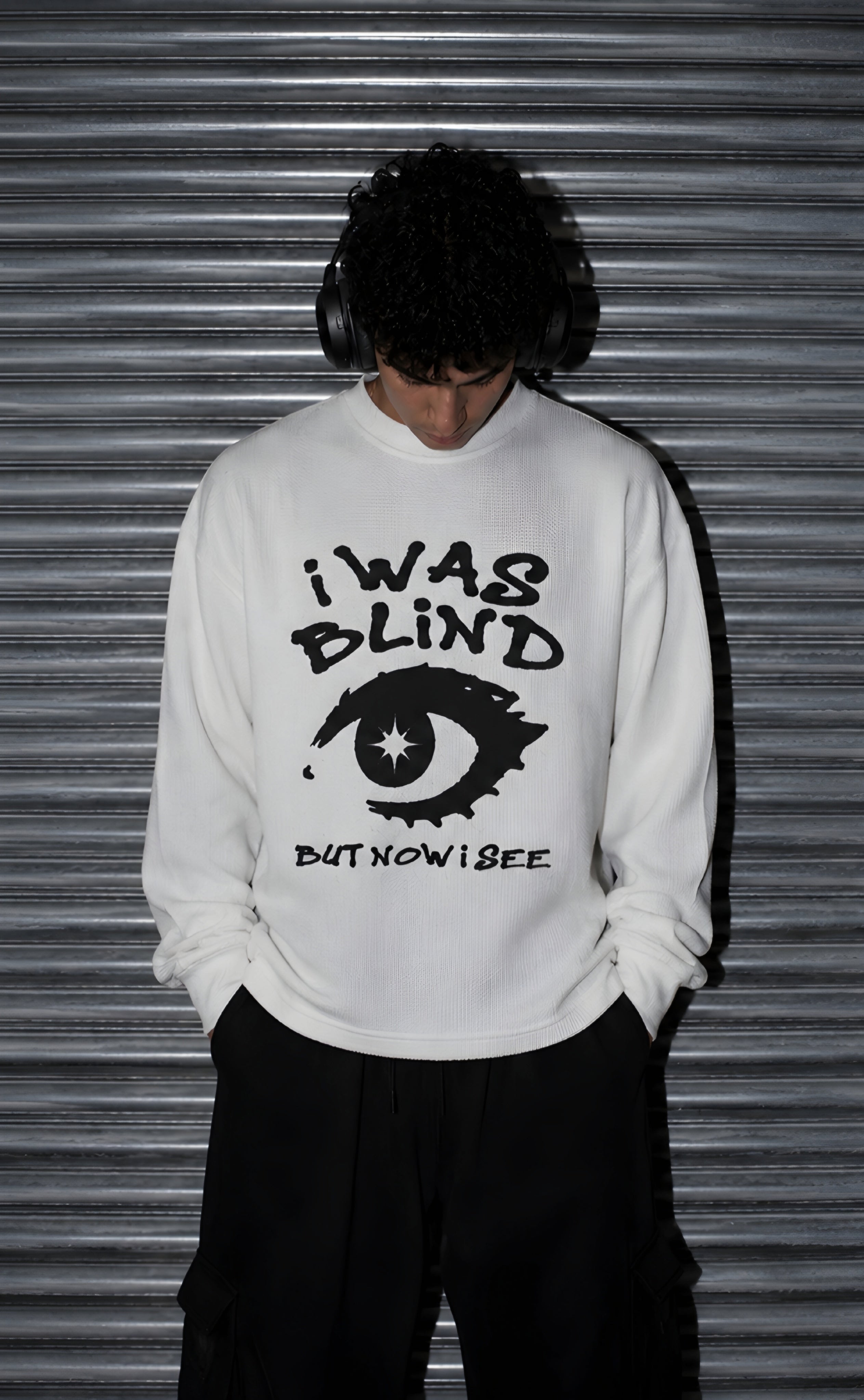 The blind eye white waffle knit t-shirt (unisex)