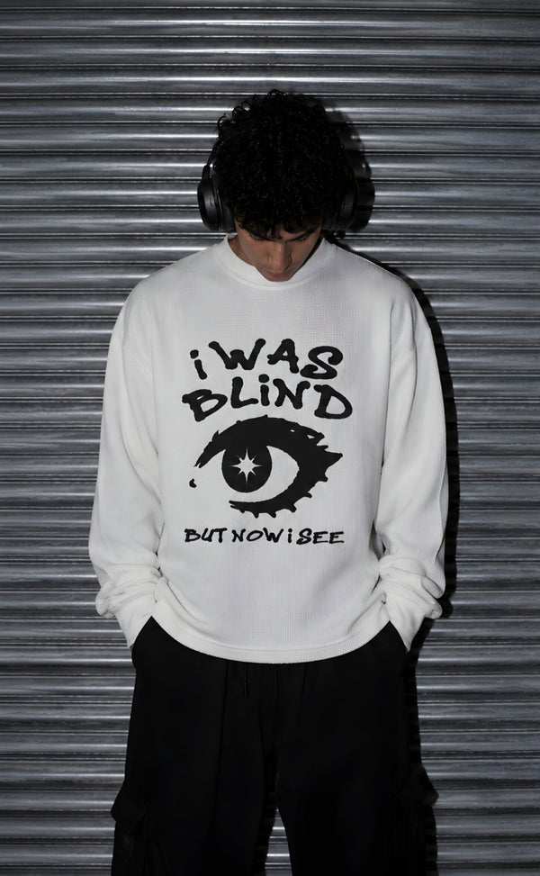 The blind eye white waffle knit t-shirt (unisex)