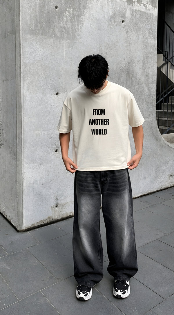 Another world off white boxy fit cropped tshirt
