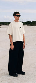 Director's off white boxy fit cropped tshirt
