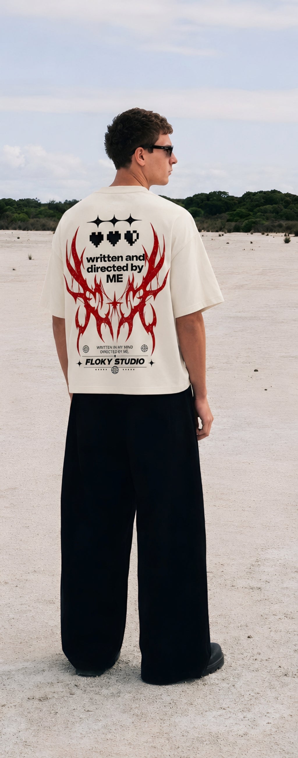 Director's off white boxy fit cropped tshirt