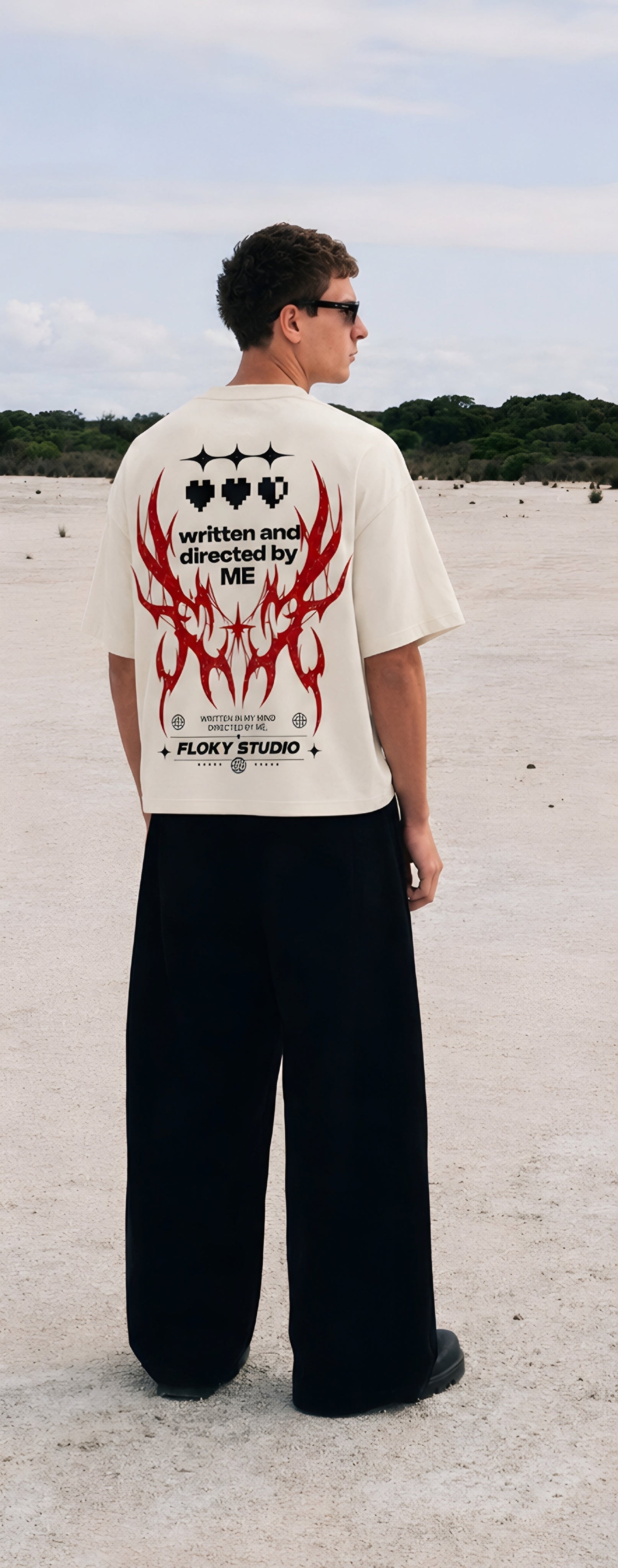 Director's off white boxy fit cropped tshirt