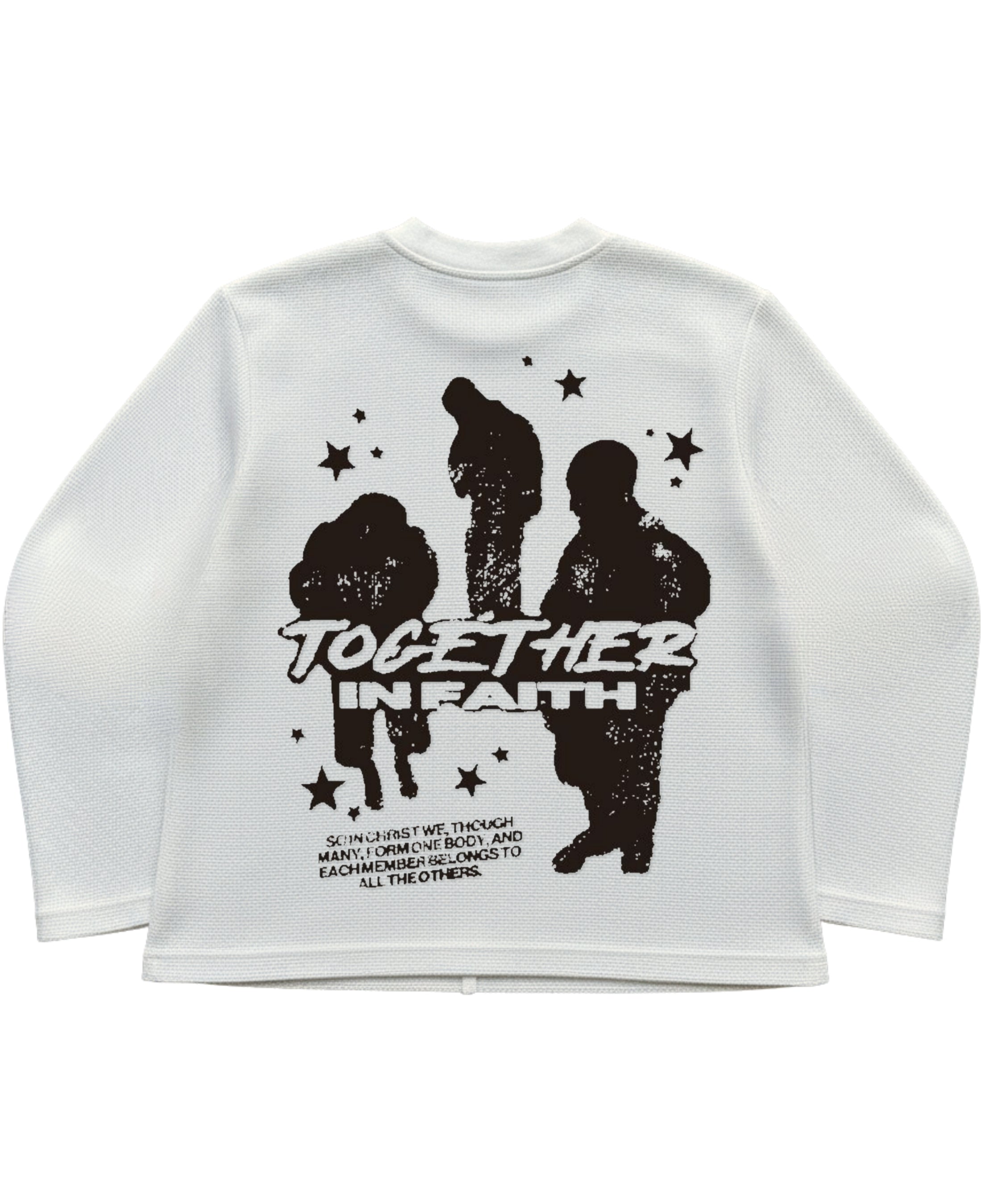 Off-white waffle knit oversized full-sleeve Back Design