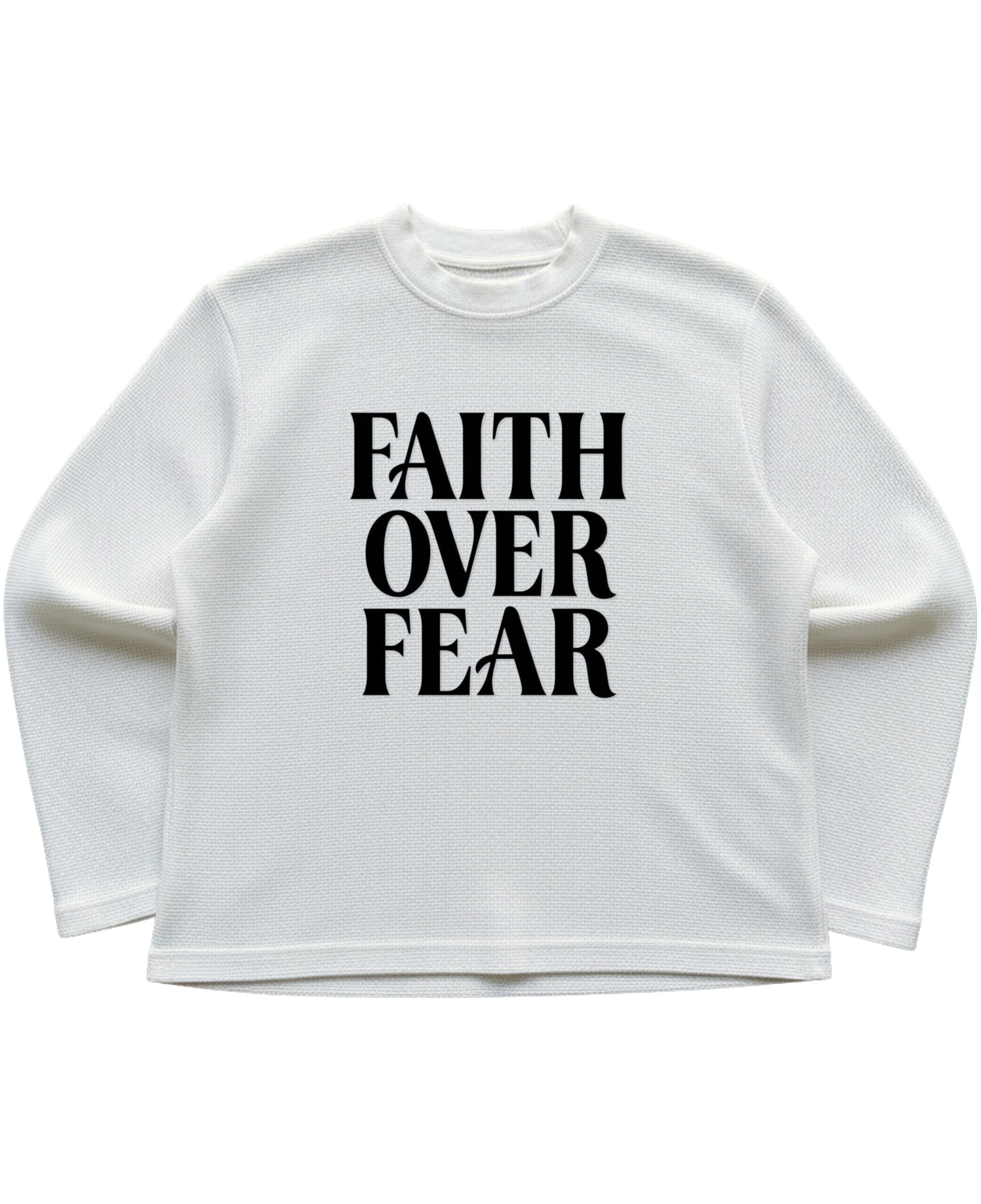 Off-white waffle knit oversized full-sleeve Front Design