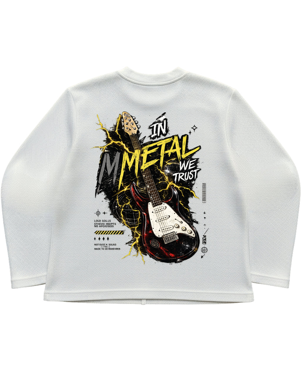 Off-white waffle knit oversized full-sleeve Back Design