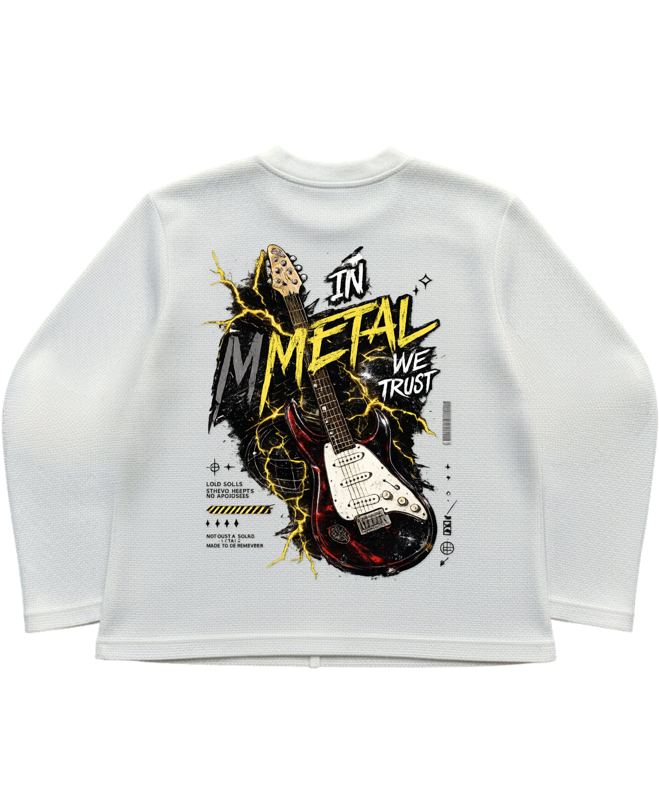 Off-white waffle knit oversized full-sleeve Back Design