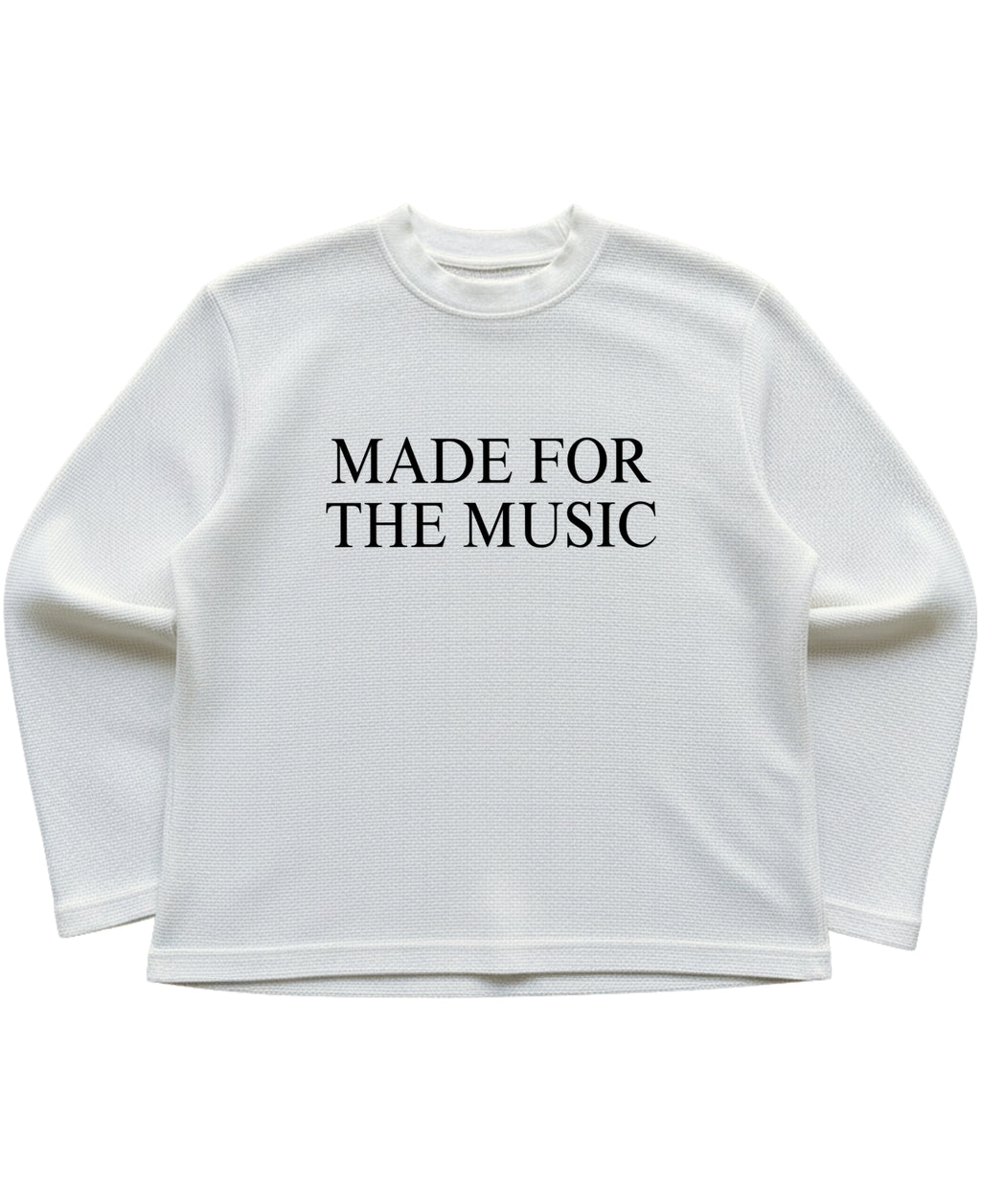 Off-white waffle knit oversized full-sleeve Front Design