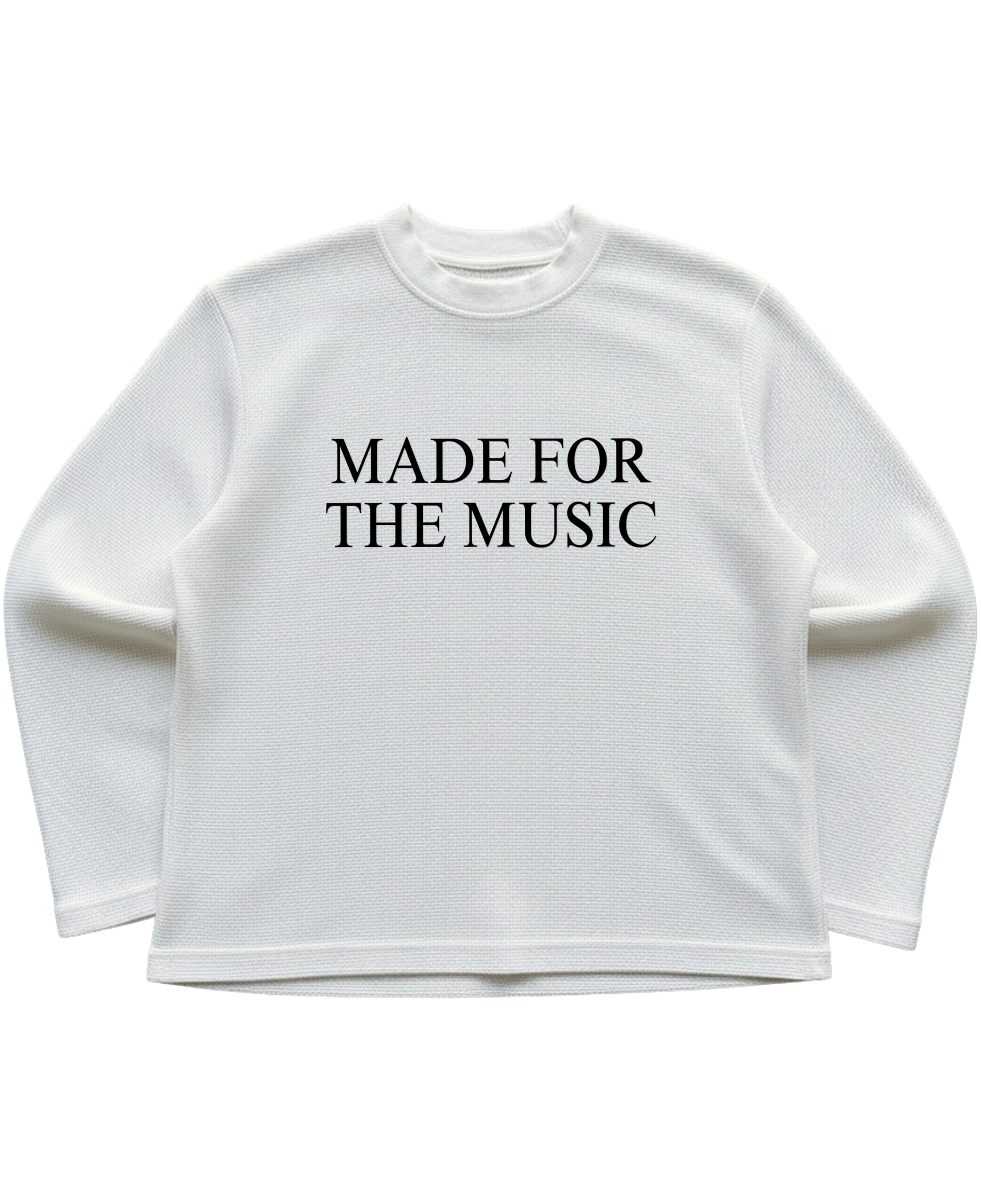 Off-white waffle knit oversized full-sleeve Front Design