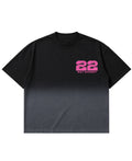 Black Ombré Wash Boxy Fit T-shirt Front Design
