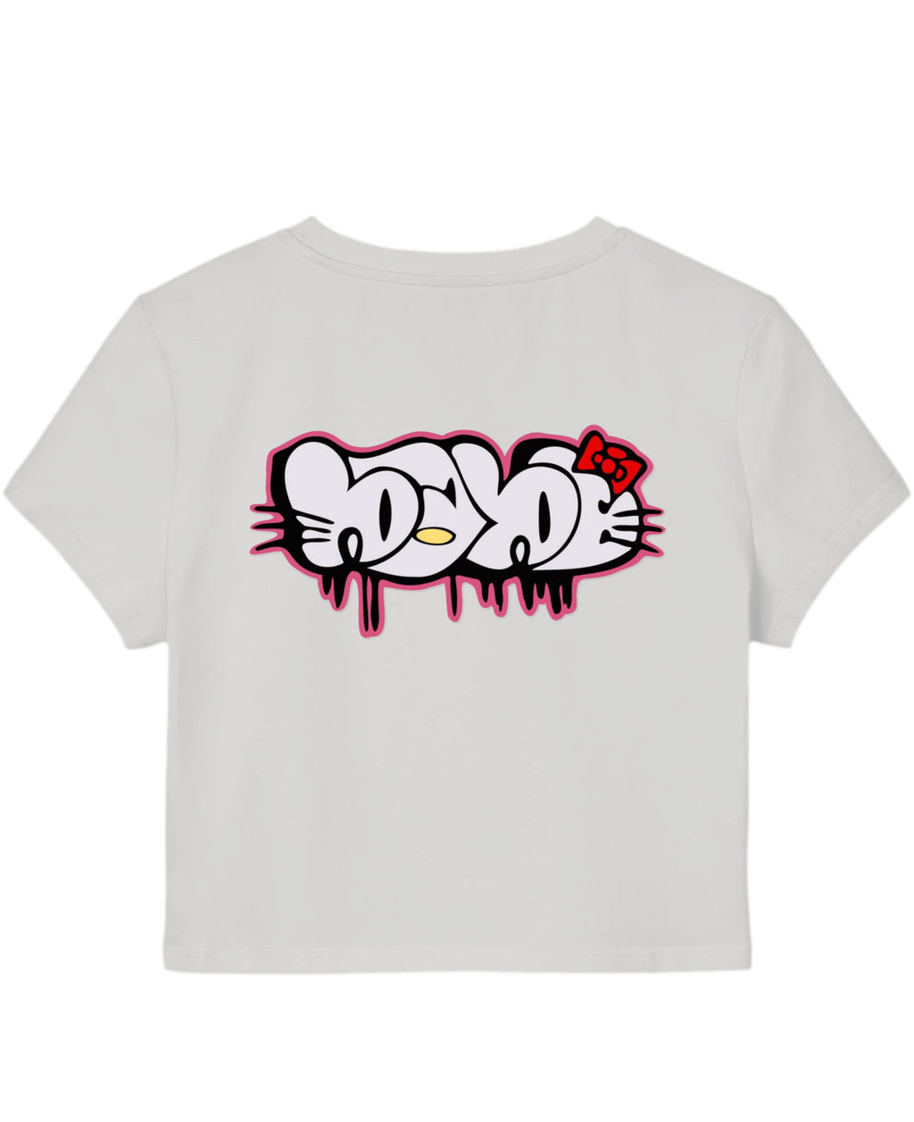 White Baby Tee Back Design