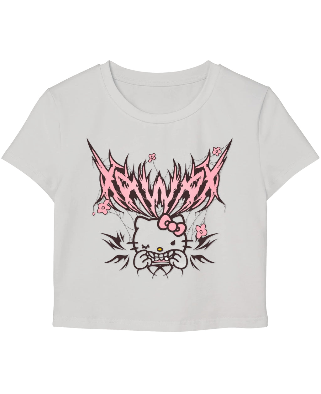 White Baby Tee Front Design