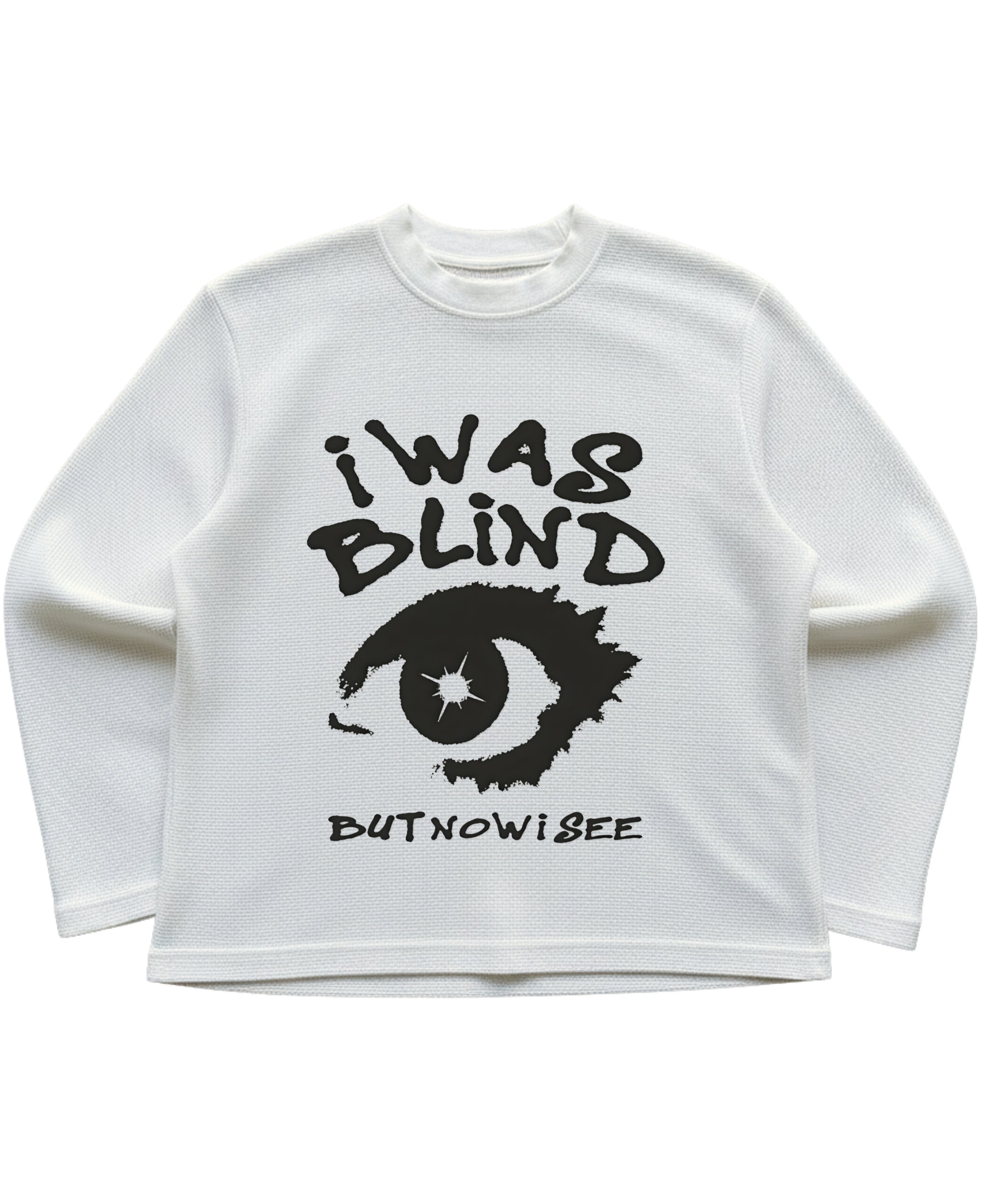 Off-white waffle knit oversized full-sleeve Front Design