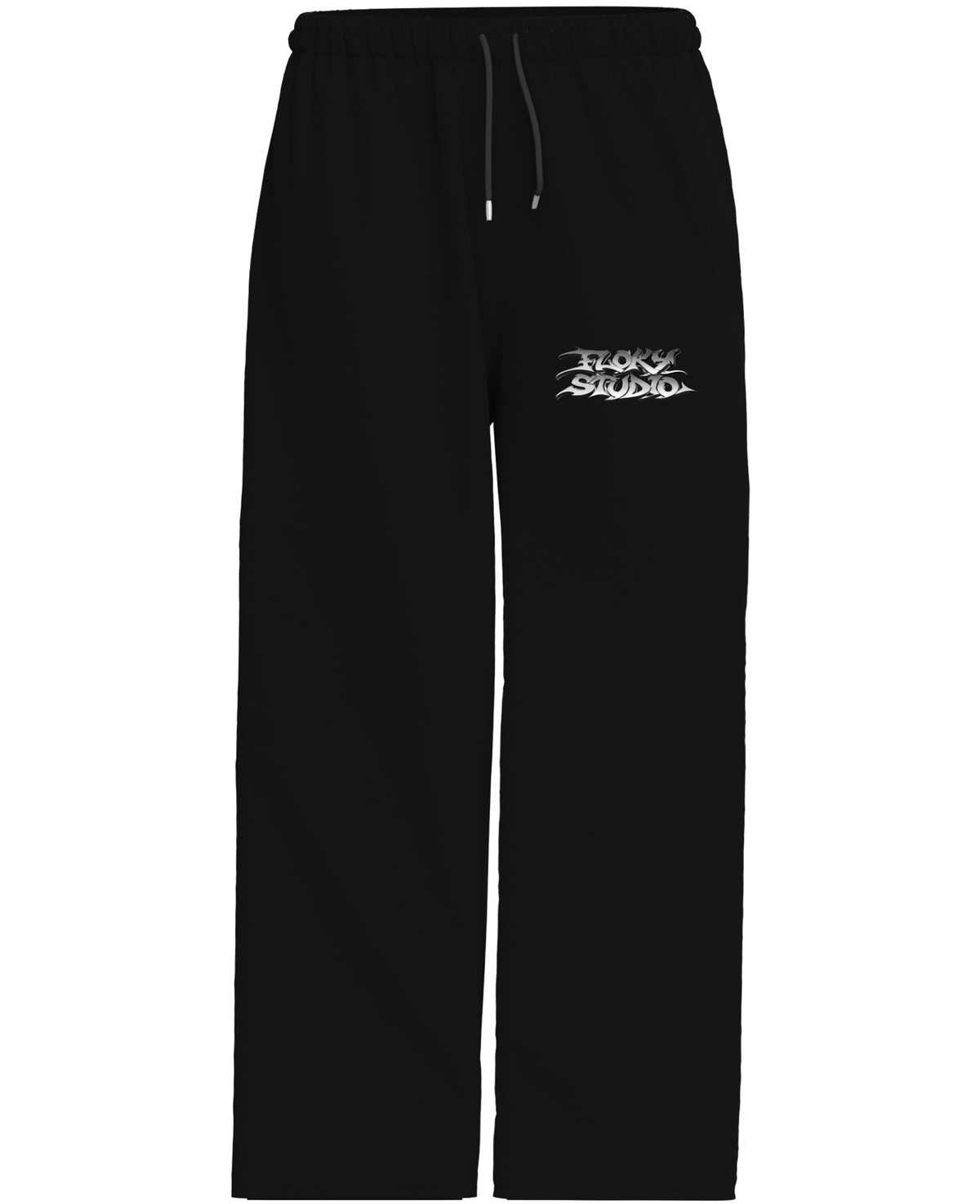 Black Baggy Fit Sweatpants Front Design