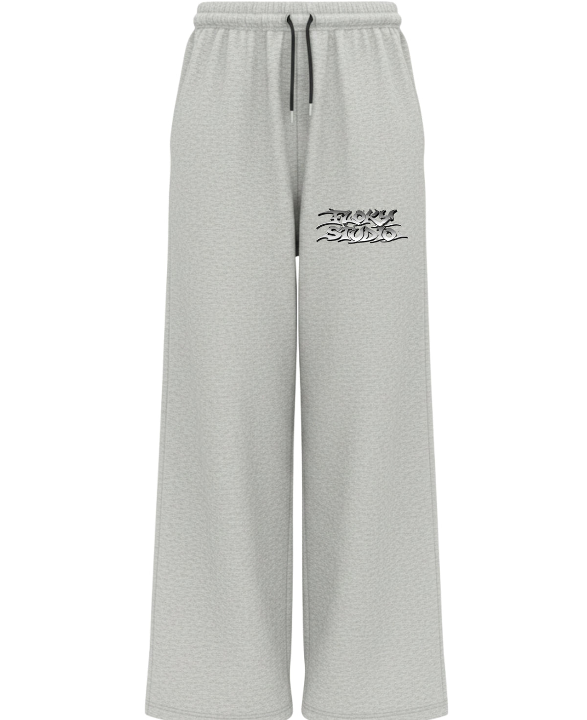 Grey Baggy Fit Sweatpants Front Design